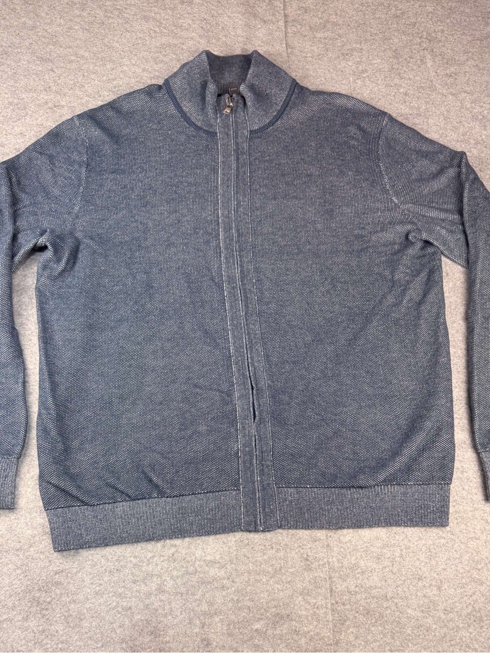 Banana Republic Full Zip Sweater XL Blue Cotton | Lollie Closet